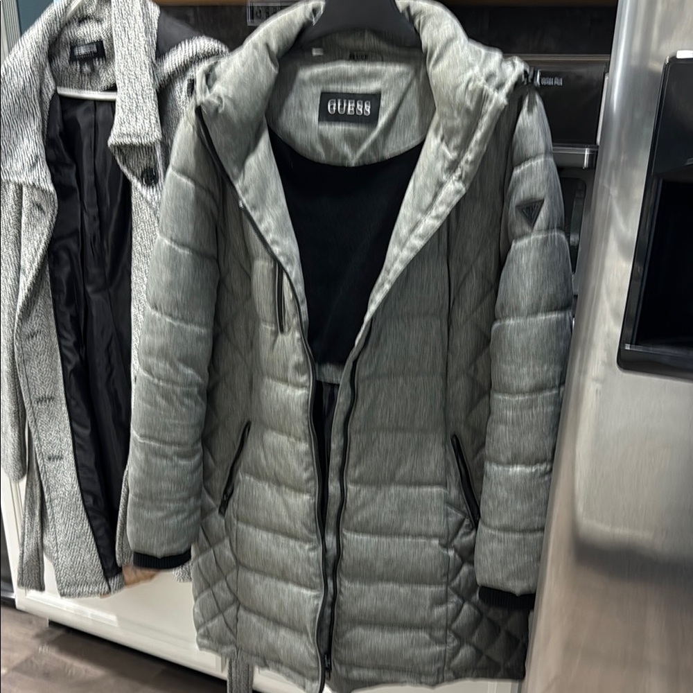 Guess Gray Quilted Coat